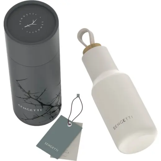 Andy Cartwright Sengetti Hydra Water Bottle Stone Packaging Flat